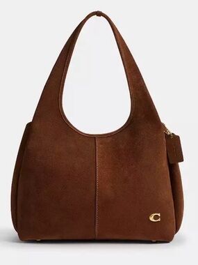 Coach Lana Warm Brown Suede Shoulder Bag